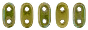 CzechMates Bar 6 x 2mm (loose) : Oxidized Bronze Chartreuse