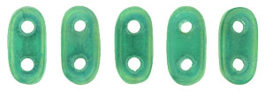 CzechMates Bar 6 x 2mm (loose) : Luster Iris - Alabaster Malachite Green