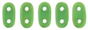 CzechMates Bar 6 x 2mm (loose) : Sueded Gold Atlantis Green