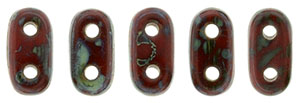 CzechMates Bar 6 x 2mm (loose) : Opaque Red - Picasso