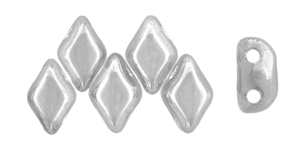 MiniGemDuo 6 x 4mm (loose) : Silver 1/2 Coat