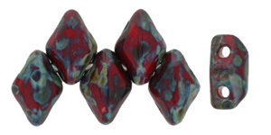 MiniGemDuo 6 x 4mm (loose) : Opaque Red - Picasso