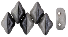 GEMDUO 8 x 5mm (loose) : Grey Luster - Opaque Black/White