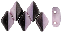 GEMDUO 8 x 5mm (loose) : Lilac Luster - Opaque Black/White