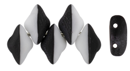 GEMDUO 8 x 5mm (loose) : Matte - Opaque Black/White