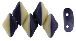 GEMDUO 8 x 5mm (loose) : Matte - Navy Blue/Ivory