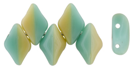 GEMDUO 8 x 5mm (loose) : Turquoise Green/Ivory