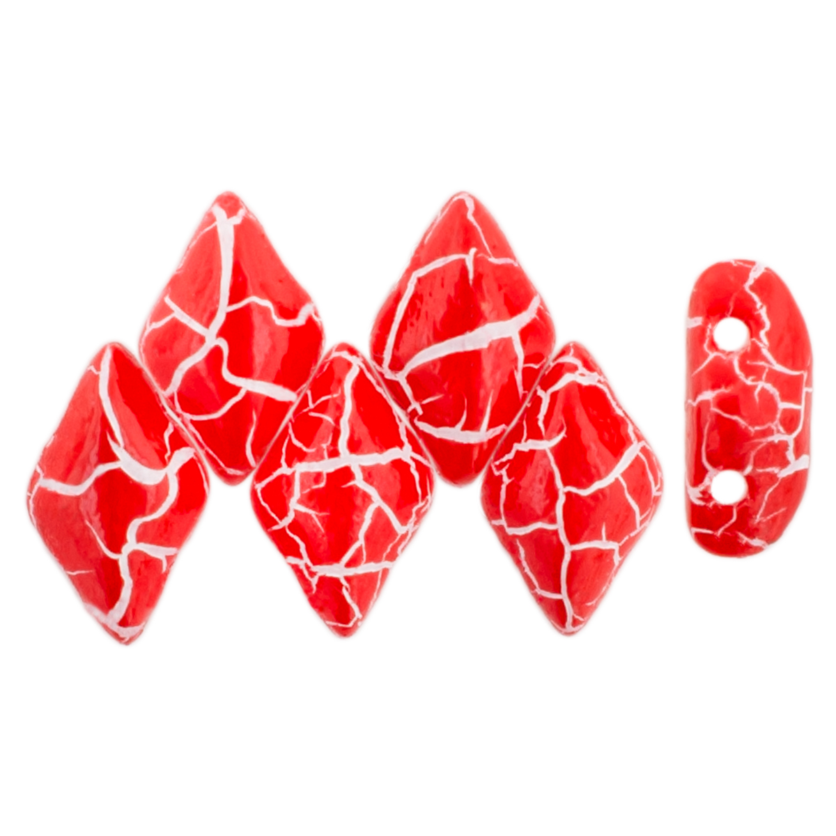 GEMDUO 8 x 5mm (loose) : Colortrends: Ionic Red/White
