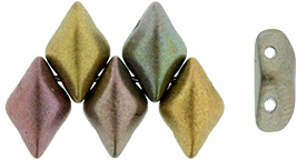 GEMDUO 8 x 5mm (loose) : Matte - Metalic Gold Copper Iris