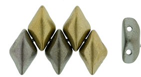GEMDUO 8 x 5mm (loose) : Matte - Metallic Leather