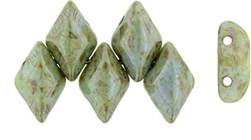 GEMDUO 8 x 5mm (loose) : Luster - Green/Opaque White