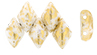 GEMDUO 8 x 5mm (loose) : Gold Splash - White