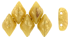 GEMDUO 8 x 5mm (loose) : Gold Splash - Opaque Ivory
