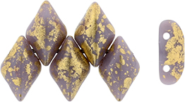 GEMDUO 8 x 5mm (loose) : Gold Splash - Opaque Amethyst