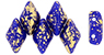 GEMDUO 8 x 5mm (loose) : Gold Splash - Opaque Blue