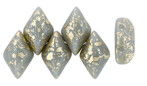 GEMDUO 8 x 5mm (loose) : Gold Splash - Ashen Gray