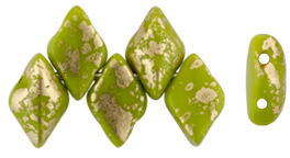 GEMDUO 8 x 5mm (loose) : Gold Splash - Opaque Olivine