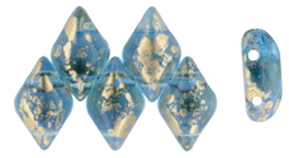 GEMDUO 8 x 5mm (loose) : Gold Splash - Aquamarine