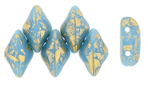 GEMDUO 8 x 5mm (loose) : Gold Splash - Blue Turquoise