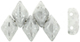 GEMDUO 8 x 5mm (loose) : Silver Splash - White