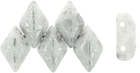 GEMDUO 8 x 5mm (loose) : Silver Splash - White