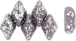 GEMDUO 8 x 5mm (loose) : Silver Splash - Opaque Amethyst