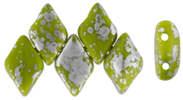 GEMDUO 8 x 5mm (loose) : Silver Splash - Opaque Olivine