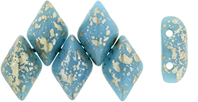 GEMDUO 8 x 5mm (loose) : Silver Splash - Blue Turquoise