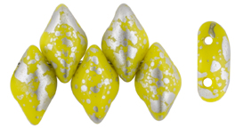 GEMDUO 8 x 5mm (loose) : Silver Splash - Opaque Yellow