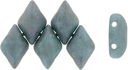 GEMDUO 8 x 5mm (loose) : Matte Nebula - Opaque Turquoise