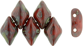 GEMDUO 8 x 5mm (loose) : Opaque Red - Picasso