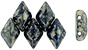 GEMDUO 8 x 5mm (loose) : Navy Blue - Silver Picasso