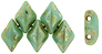 GEMDUO 8 x 5mm (loose) : Green Turquoise - Silver Picasso