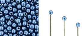 Finial Half-Drilled Round Bead 2mm : ColorTrends: Saturated Metallic Little Boy Blue