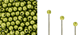 Finial Half-Drilled Round Bead 2mm : ColorTrends: Saturated Metallic Lime Punch