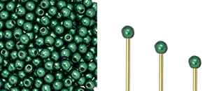 Finial Half-Drilled Round Bead 2mm : ColorTrends: Saturated Metallic Martini Olive