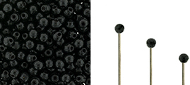 Finial Half-Drilled Round Bead 2mm : Jet