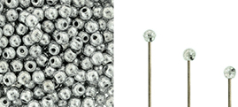 Finial Half-Drilled Round Bead 2mm : Silver