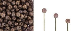Finial Half-Drilled Round Bead 2mm : Tanzanite Antique Shimmer