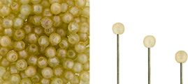 Finial Half-Drilled Round Bead 2mm : Peridot Antique Shimmer