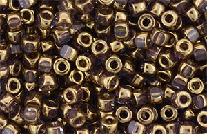 Matubo 3-Cut Seed Bead 6/0 (loose) : Bronze - Crystal