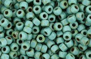 Matubo 3-Cut Seed Bead 6/0 (loose) : Green Turquoise - Picasso