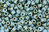 Matubo 3-Cut Seed Bead 6/0 (loose) : Blue Turquoise - Silver Picasso