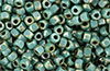Matubo 3-Cut Seed Bead 6/0 (loose) : Green Turquoise - Silver Picasso