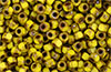 Matubo 3-Cut Seed Bead 6/0 (loose) : Opaque Yellow - Silver Picasso