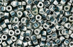 Matubo 3-Cut Seed Bead 6/0 (loose) : Silver Luster - Aquamarine