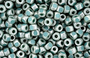 Matubo 3-Cut Seed Bead 6/0 (loose) : Silver Luster - Turquoise