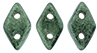 CzechMates Diamond Bead 4x6.5mm (loose) : Metallic Suede - Lt Green