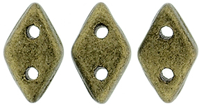 CzechMates Diamond Bead 6.5 x 4mm (loose) : Metallic Suede - Gold