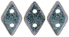 CzechMates Diamond Bead 6.5 x 4mm (loose) : Polychrome - Orchid Aqua